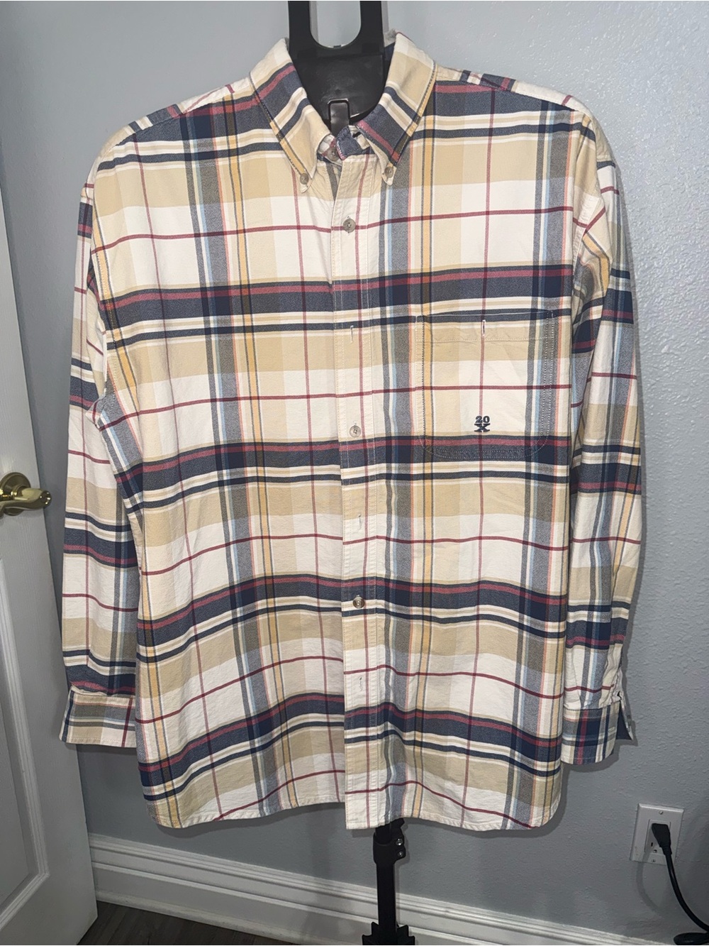 Wrangler Twenty X 20X Men’s Plaid Western Button Down Shirt Cowboy